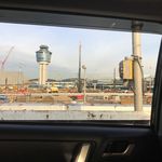 Drive-by view of construction outside Terminal B at LaGuardia Airport on April 3, 2017<br>